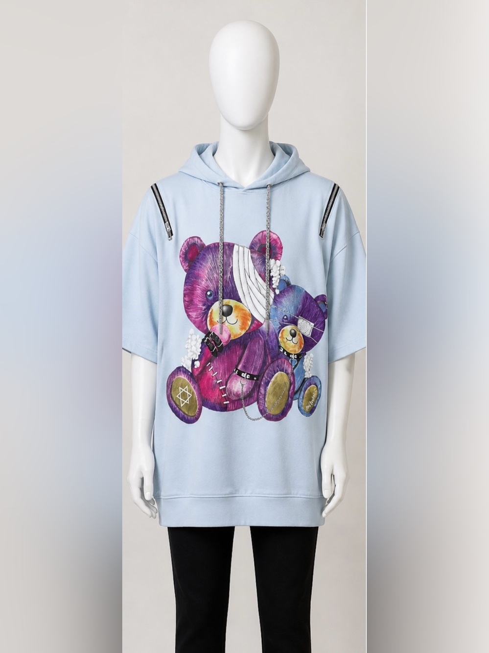 Psycho Nation Teddy Bear Unisex Graphic Hoodie Sweatshirt sz 44 RARE FIND